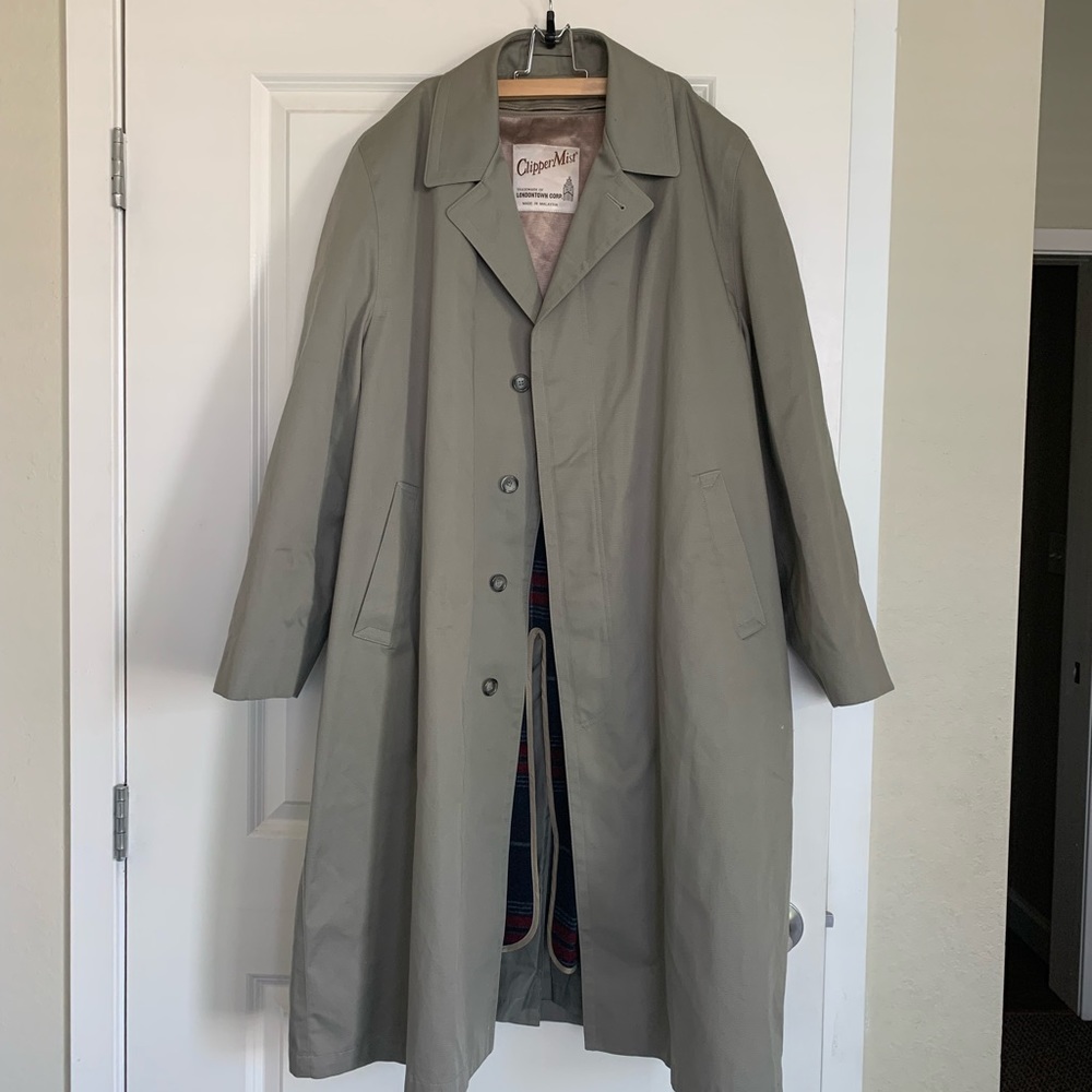 Clipper Mist Flannel Lined Trench Coat